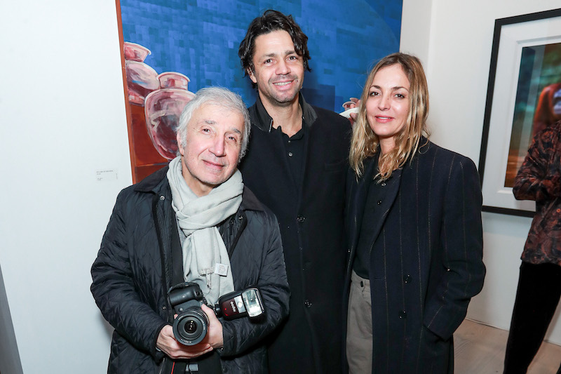 The Wick Culture - LONDON, ENGLAND - NOVEMBER 27: (L to R) James Peltekian, Conrad Shawcross and Carolina Mazzolari attend the Sacred Land Exhibition at Saatchi Gallery on November 27, 2024 in London, England. (Photo by Dave Benett/Getty Images for Planethon-365)