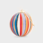 Hand-painted striped Christmas bauble, colourfully designed by Paul Smith