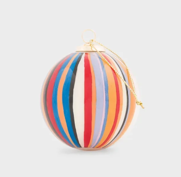 The Wick Culture - Hand-Painted 'Signature Stripe' Glass Bauble