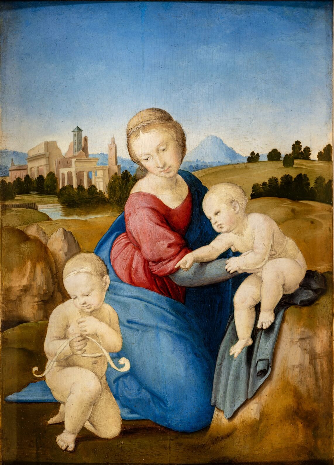 The Wick Culture - Raphael, The Virgin and Child with the Infant St John the Baptist ('The Esterhazy Madonna'), c. 1508. 
Tempera and oil on panel, 28.5 x 21.5 cm. 
Museum of Fine Arts, Budapest