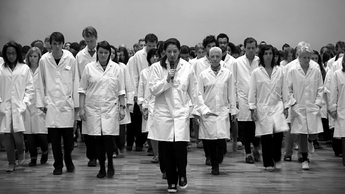 The Wick Culture - Marina Abramović performs Public Drill at Manchester International Festival 2009. Photo courtesy of Sean Kelly Gallery, New York and the artist; Photo: Marco Anelli