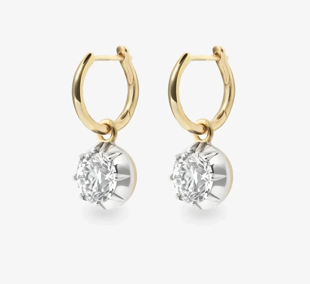 The Wick Culture - Diamond & White Gold Gypset Hoop Earrings by Jessica McCormack