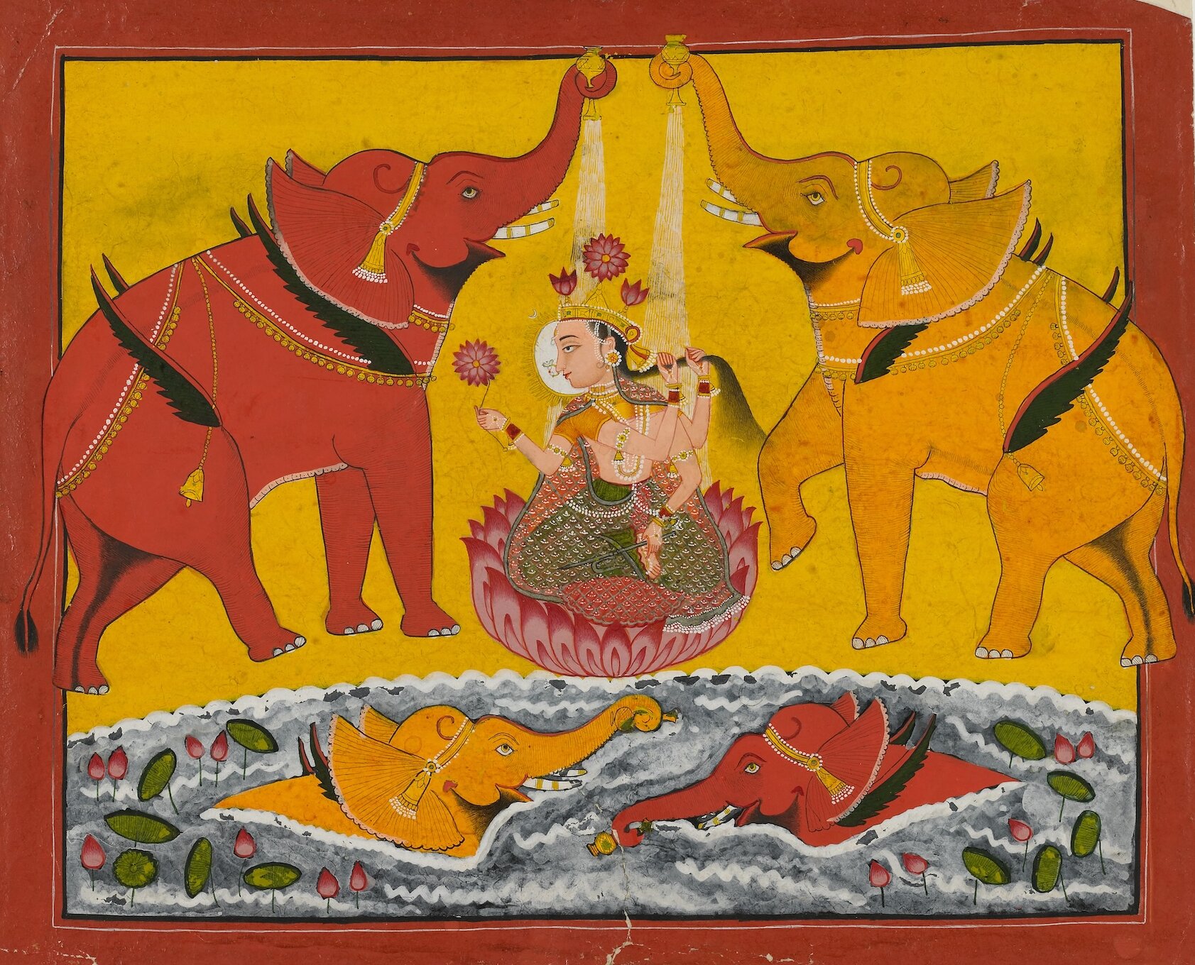 The Wick Culture - Gaja-Lakshmi ('Elephant Lakshmi') goddess of good fortune, about 1780 © The Trustees of the British Museum