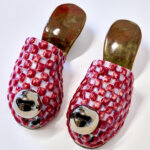 A pink pair of ceramic heels