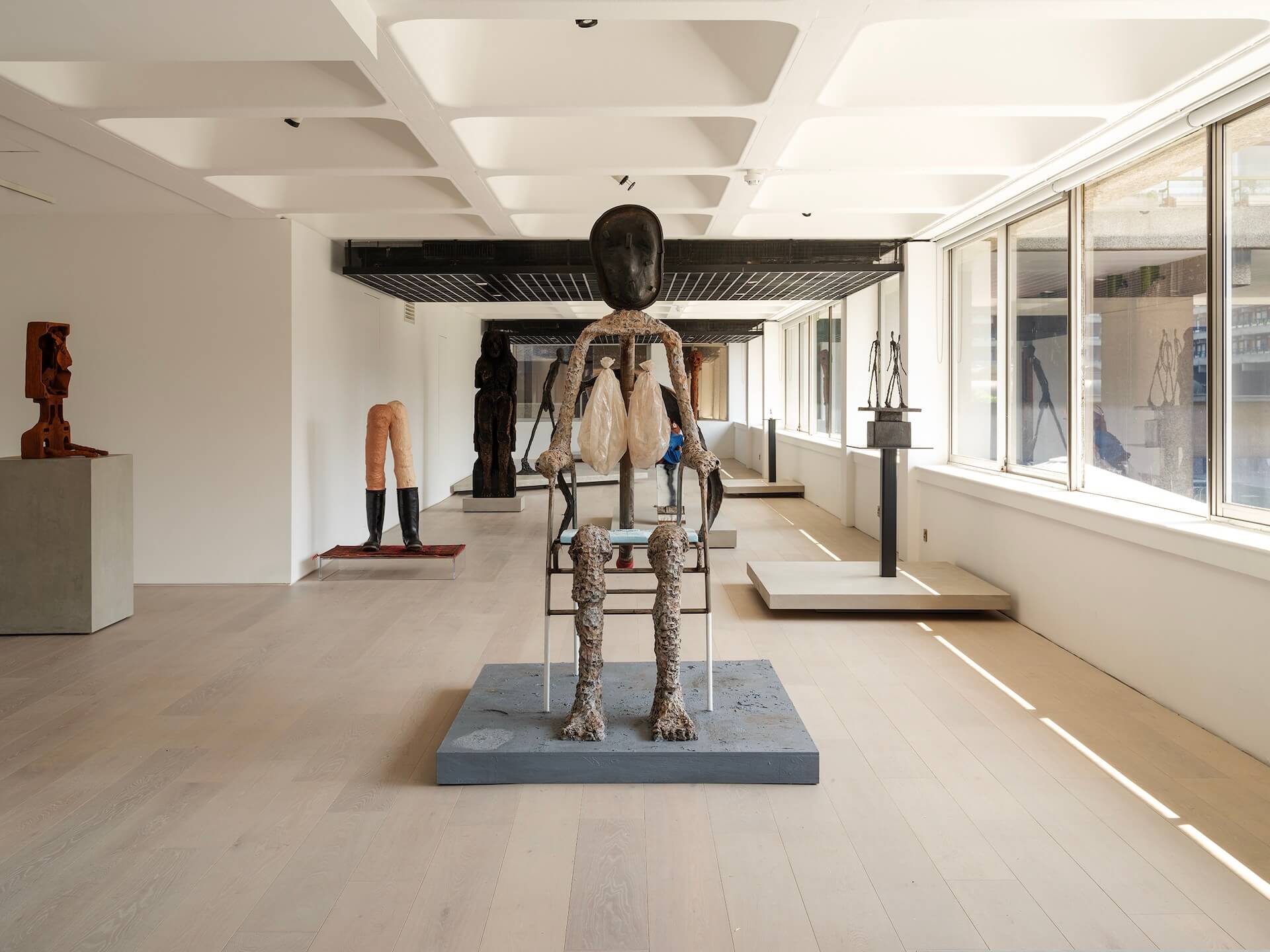 The Wick Culture - Installation view of Giacometti x Huma Bhabha. Image courtesy of Barbican Centre