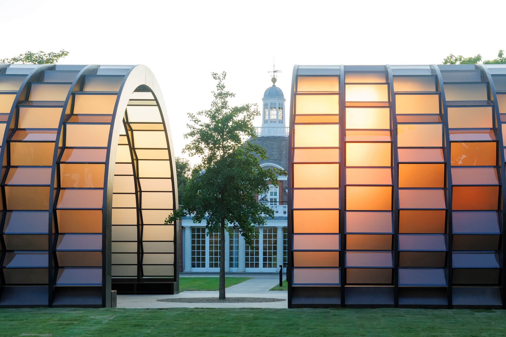 The Wick Culture - Serpentine Pavilion 2025 A Capsule in Time, designed by Marina Tabassum, Marina Tabassum Architects (MTA). Interior view. © Marina Tabassum Architects (MTA), Photo Iwan Baan, Courtesy: Serpentine.
