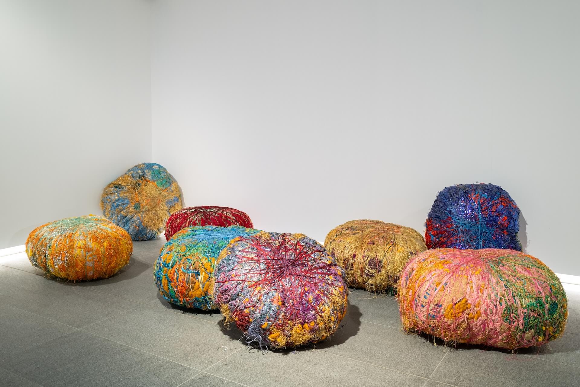 The Wick Culture - Sheila Hicks, ‘Grand Boules’, 2009. Liverpool Biennial 2025 at Tate Liverpool + RIBA North. Photography by Mark McNulty.