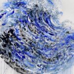 A colourful blue abstract painting