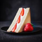 A sandwich with strawberries