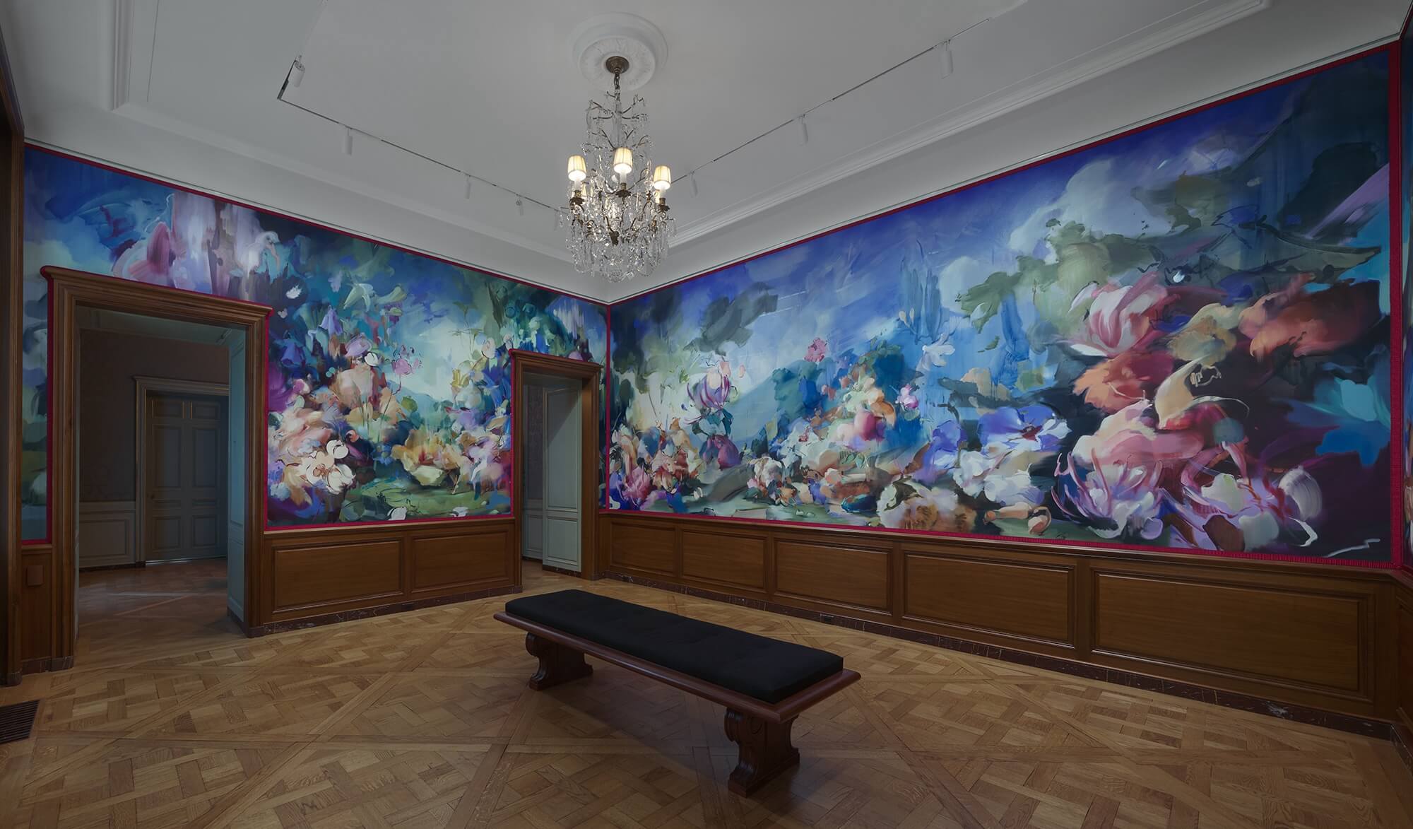 The Wick Culture - Installation view of Flora Yukhnovich's Four Seasons in The Frick Collection's Cabinet Gallery, showing Spring and Summer. Photo: Joseph Coscia Jr.