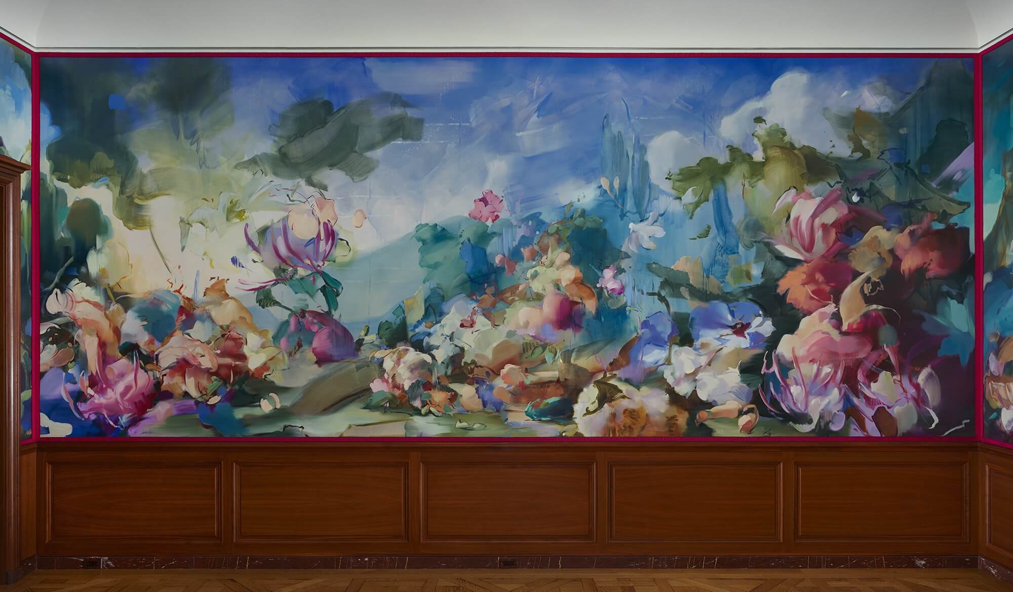 The Wick Culture - Flora Yukhnovich, Four Seasons: Summer, 2025. Courtesy the artist, Hauser & Wirth, and Victoria Miro. Photo: Joseph Corcia Jr