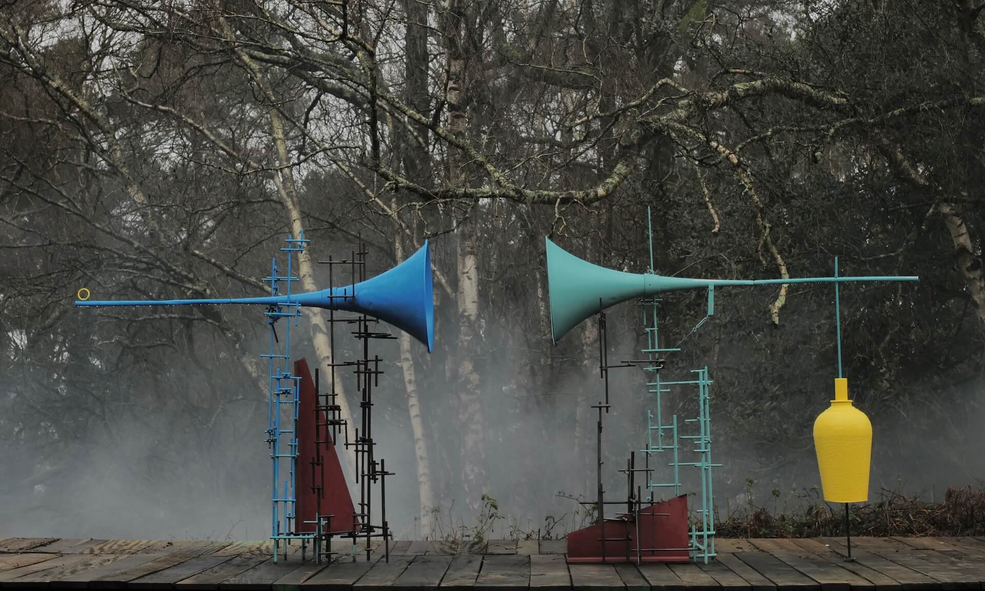 The Wick Culture - Abdollah Nafisi, Neighbours, 2025  Steel and acrylic polyurethane paint, Courtesy of Dastan and Abdollah Nafisi