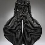 A black and silver costume