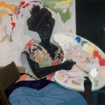A black woman with a paint palette