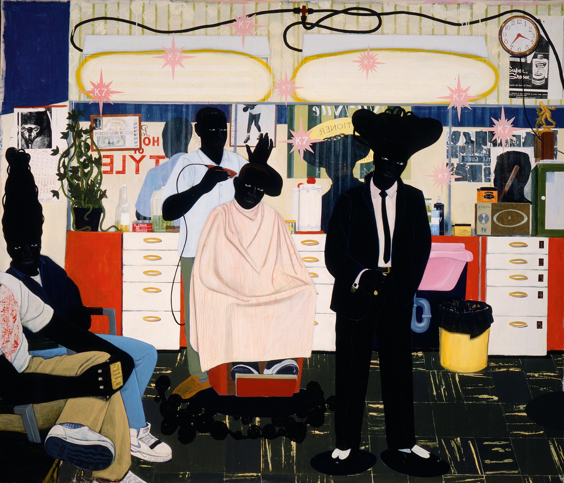 The Wick Culture - Kerry James Marshall, De Style, 1993. Acrylic and collage on canvas, 264.2 x 309.9 cm. Los Angeles County Museum of Art, Purchased with funds provided by Ruth and Jacob Bloom. © Kerry James Marshall. Photo: © Museum Associates/LACMA