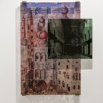 An artwork with buildings