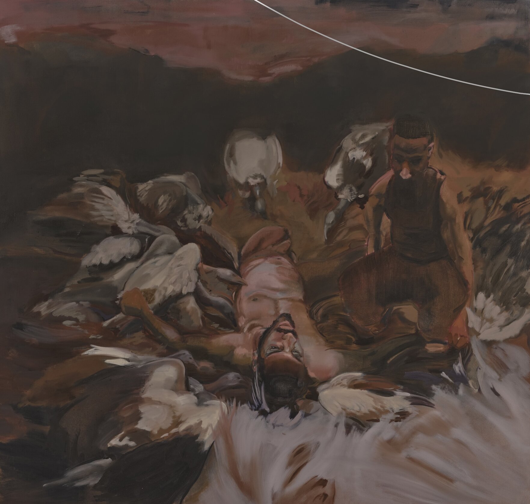 The Wick Culture - Prometheus bound; sky burial, 2025. Courtesy the artist and Pippy Houldsworth Gallery, London. Copyright Shaqúelle Whyte 2025. Photography by Eva Herzog