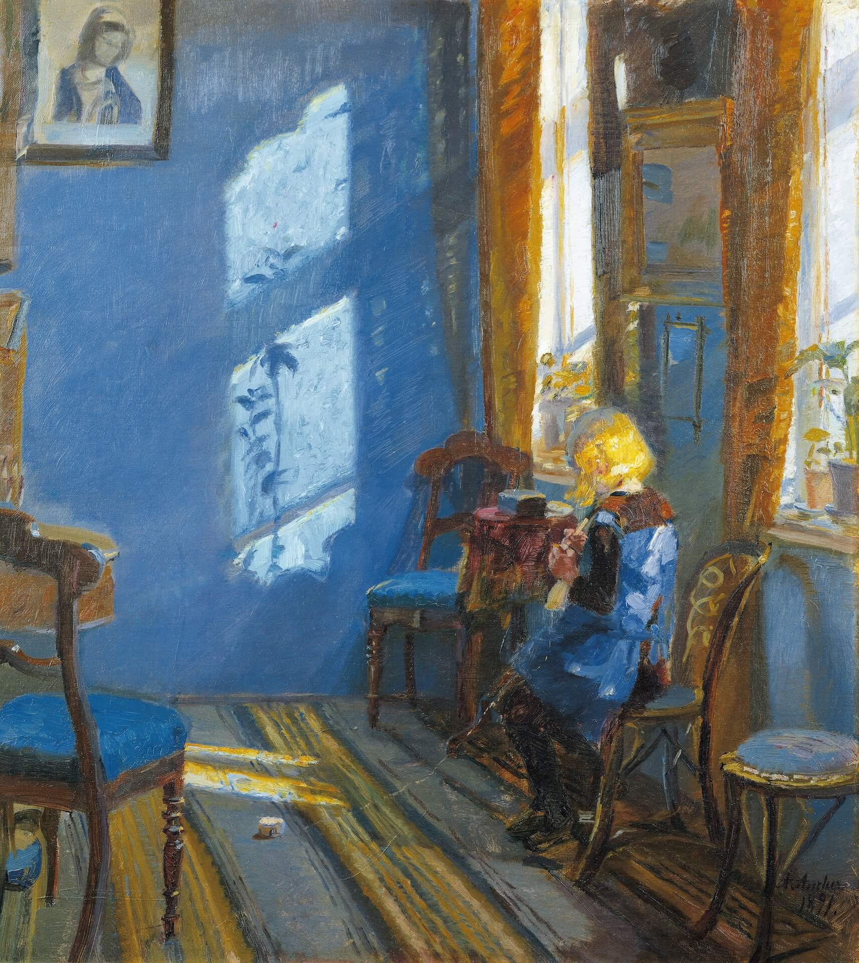 The Wick Culture - Anna Ancher, Sunlight in the blue room, 1891. Oil on canvas. Image courtesy of Skagens Museum