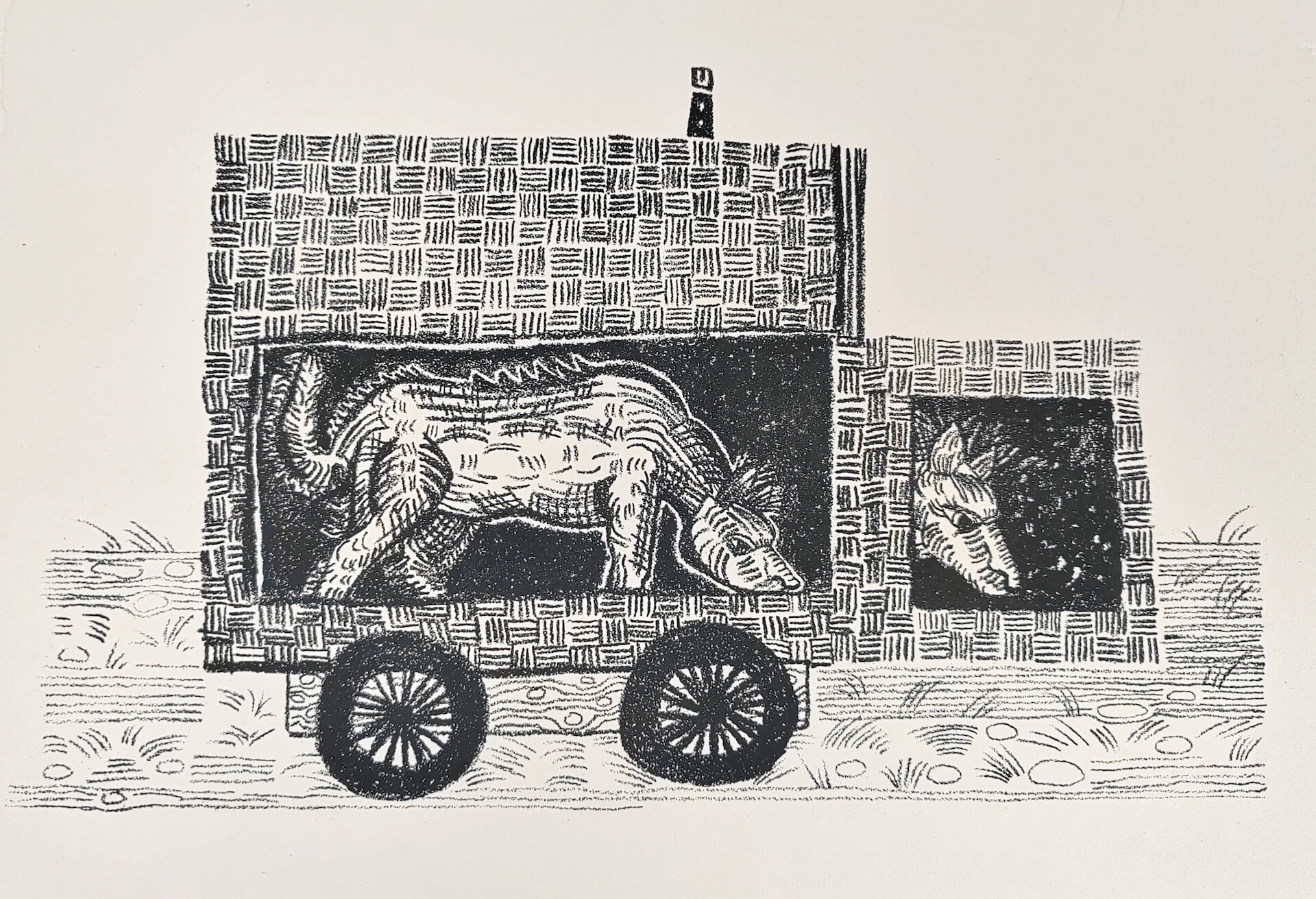 The Wick Culture - Lubaina Himid, 2025. Stone Lithograph on Fabriano Rosapina Avario (c) The Artist