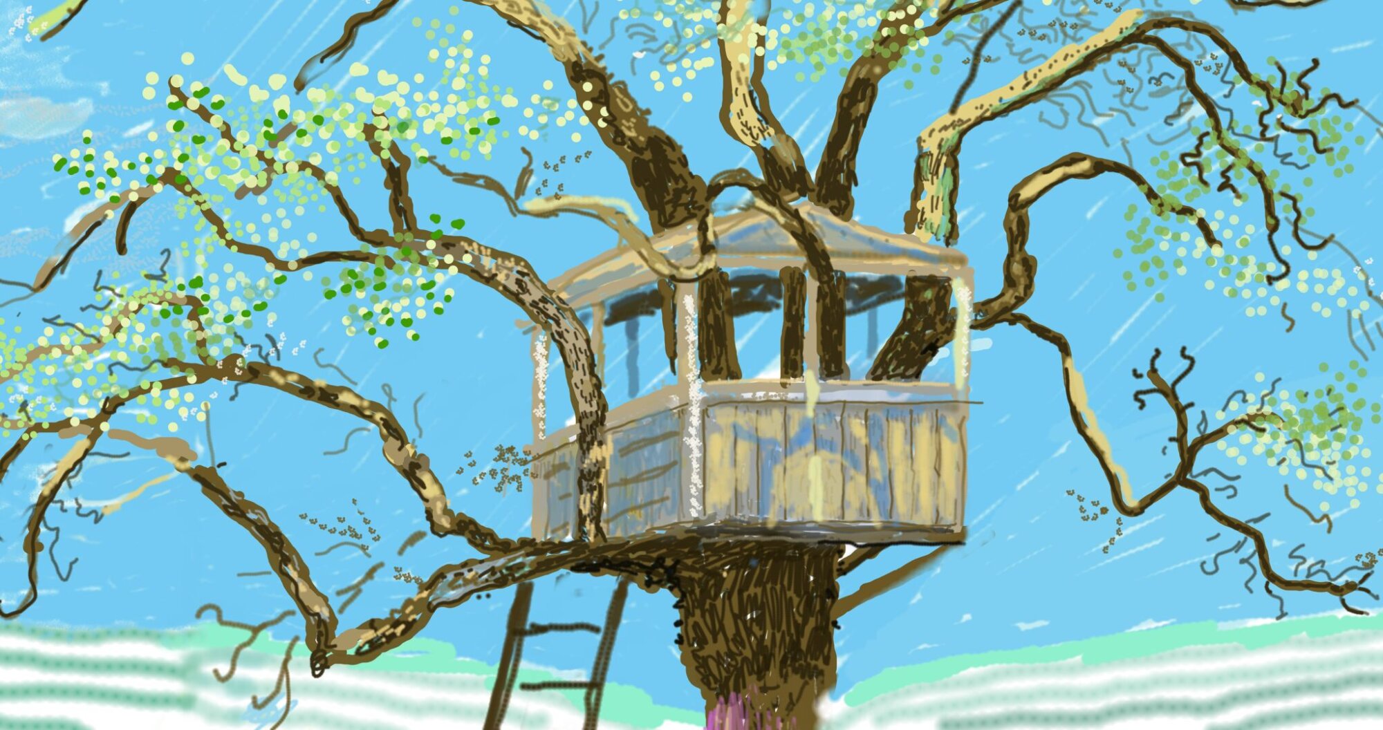 The Wick Culture - David Hockney, A Year in Normandie (detail), 2020-2021. Composite iPad painting © David Hockney