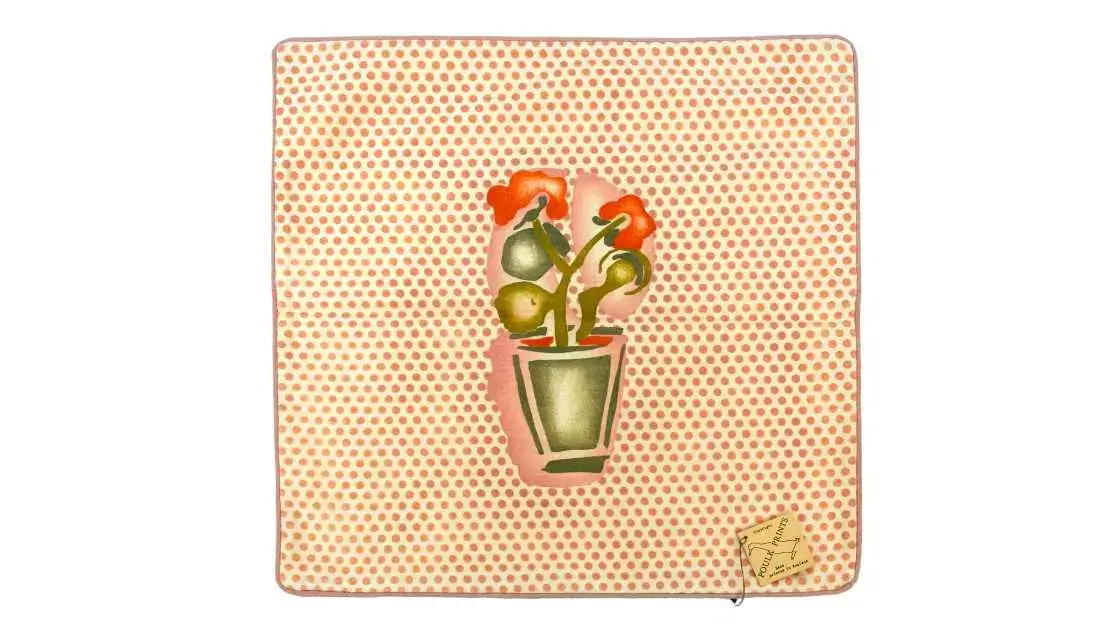 The Wick Culture - Nancy Nicholson Sr, Begonia cushion cover, 1950.