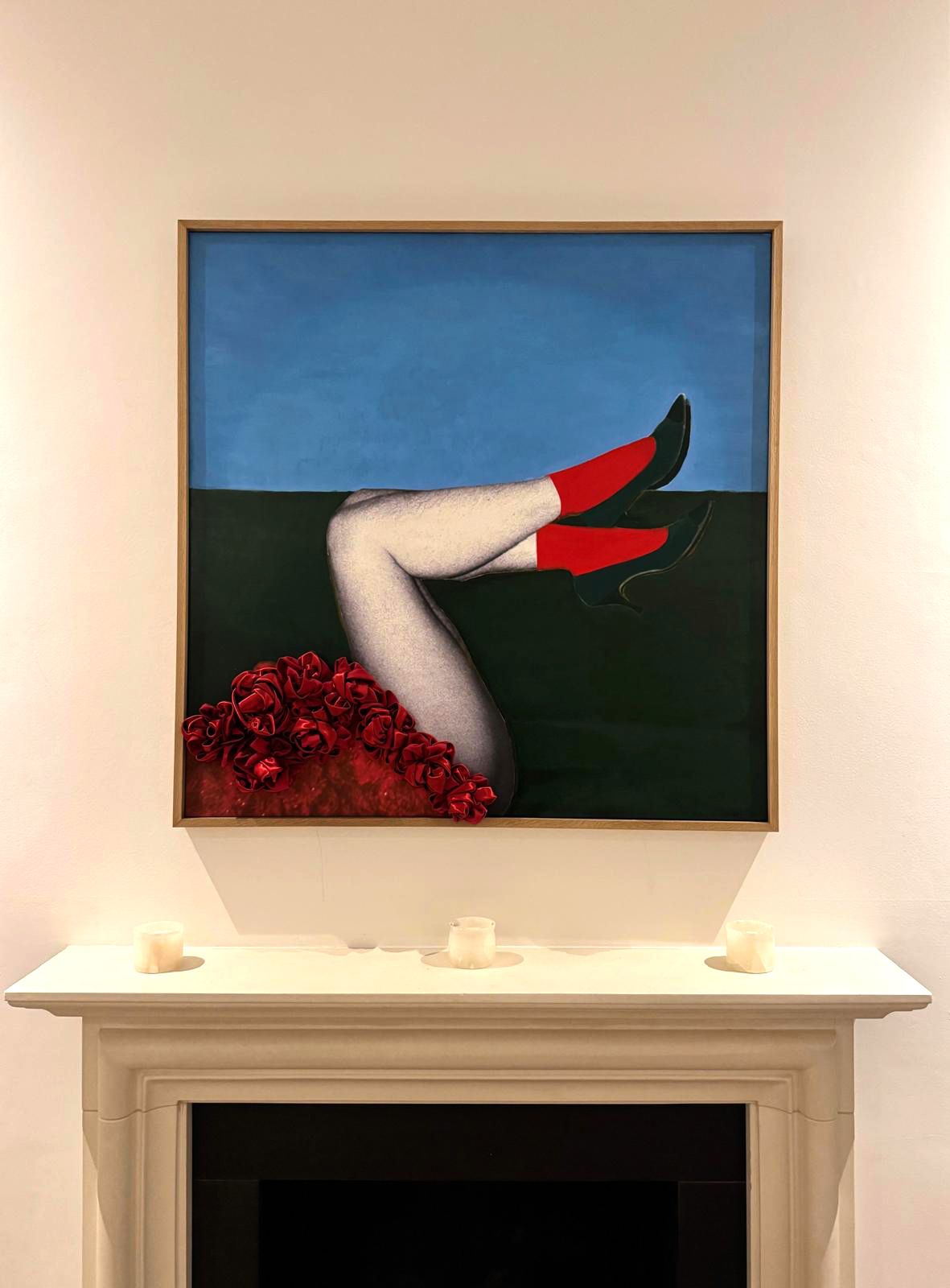 The Wick Culture - Every Woman is a Flower, 2025. Oil paint & photography on cotton canvas, with couture roses made of silk and linen. Courtesy of Barbara Ayozie Fu Safira.