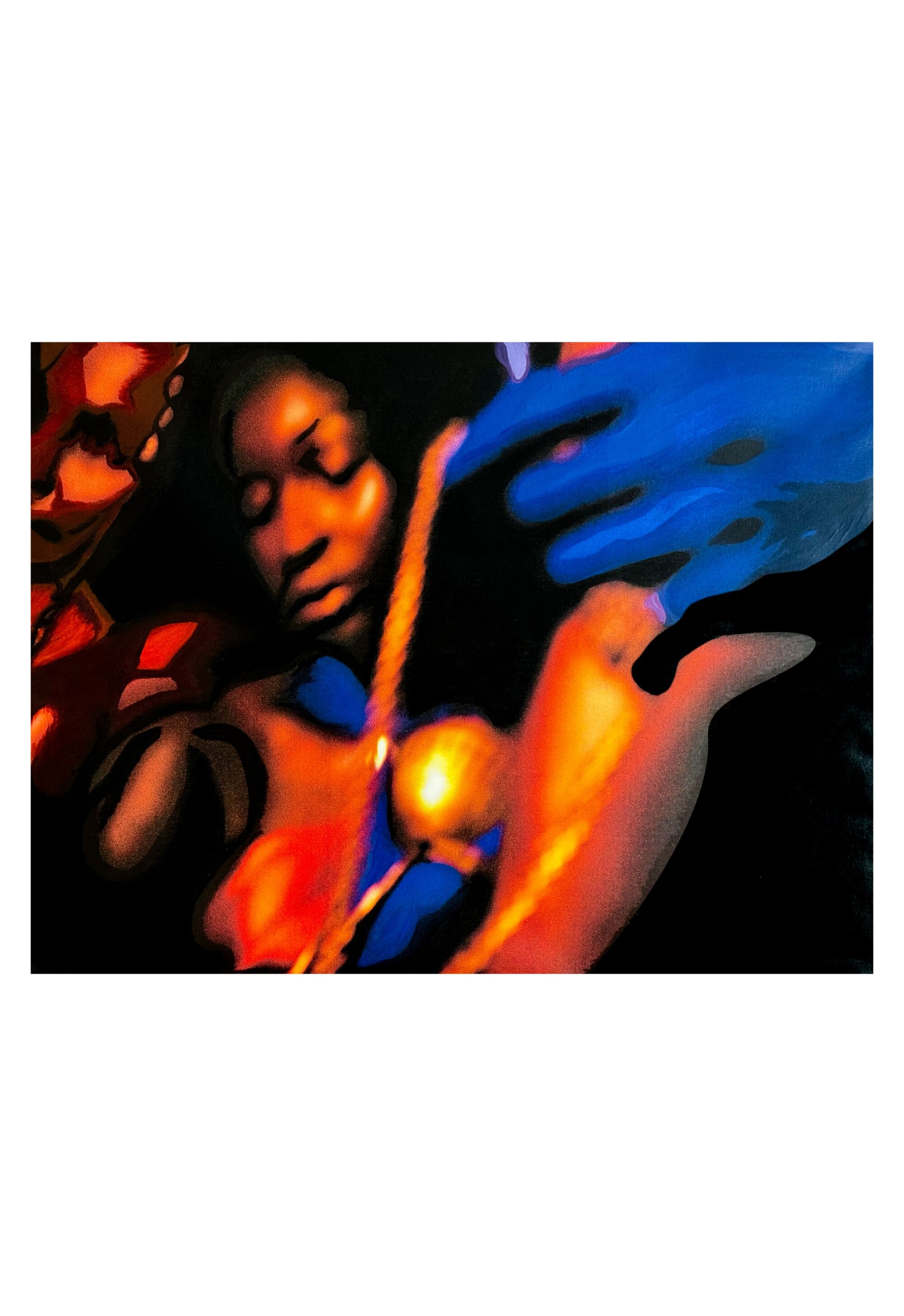 The Wick Culture - Stolen Intimacy, 2026, Mix Media 1/1
Analogue photography & oil paint on cotton canvas. Courtesy of Barbara Ayozie Fu Safira.