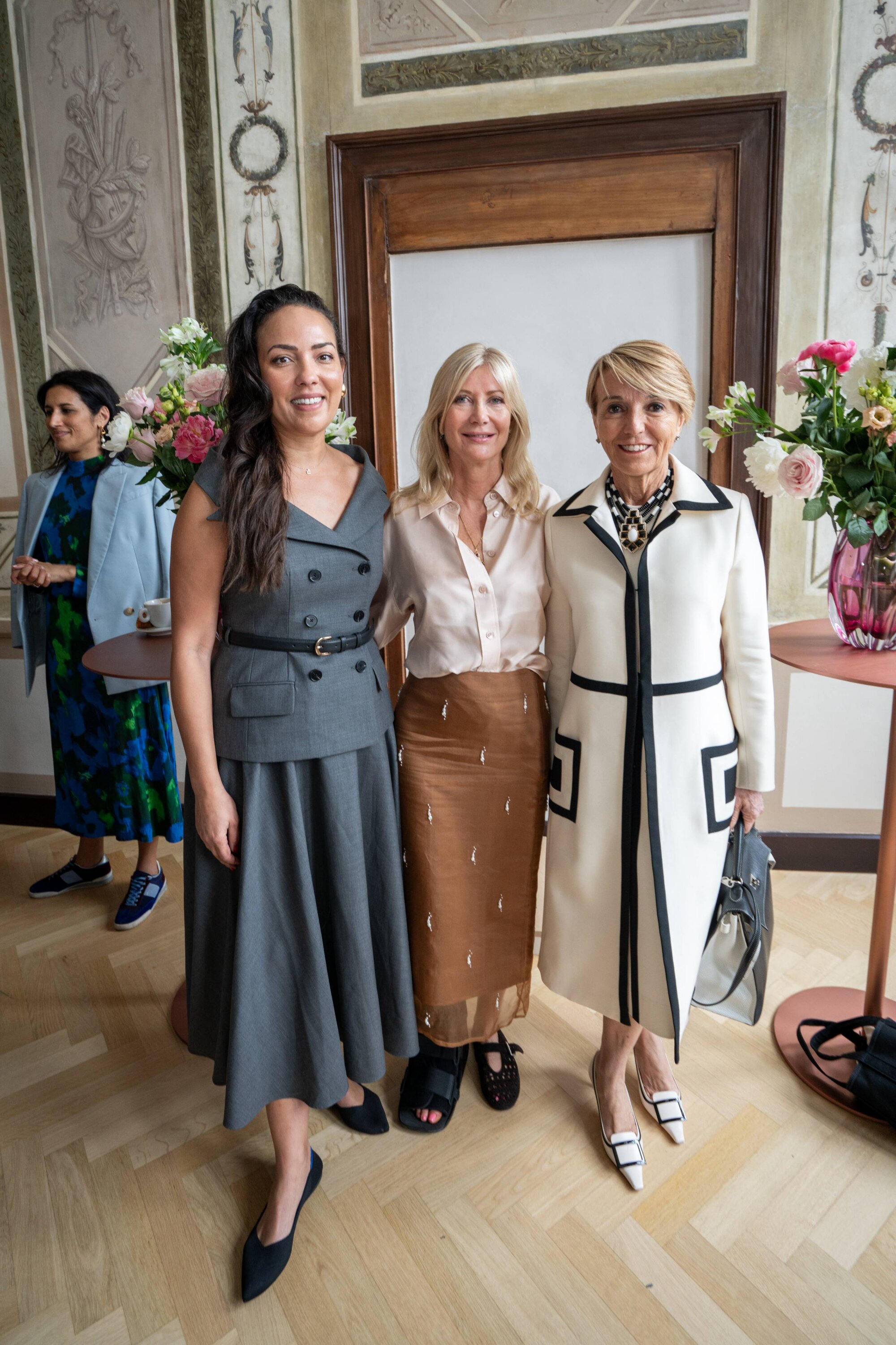 The Wick Culture - Ali Al Senussi, Sigrid Kirk and Patrizia Sandretto Re Rebaudengo at AWITA Honours Leaders in Culture at SMAC, Venice. Credit: Hannah Goldsmith