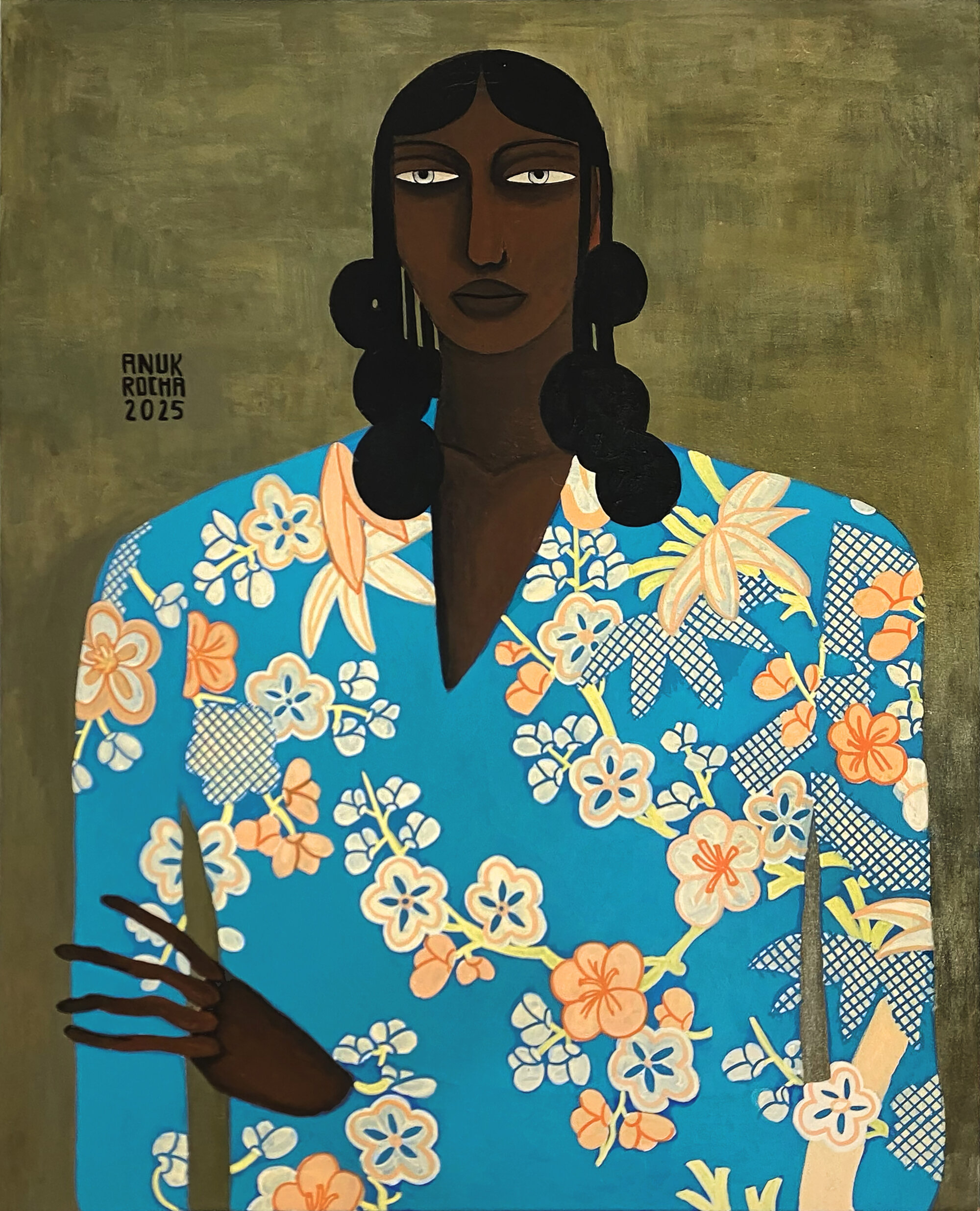 The Wick Culture - Above: Anuk Rocha. Cherry Blossom Girl, 2025. Acrylic on canvas. 100 x 81 cm.