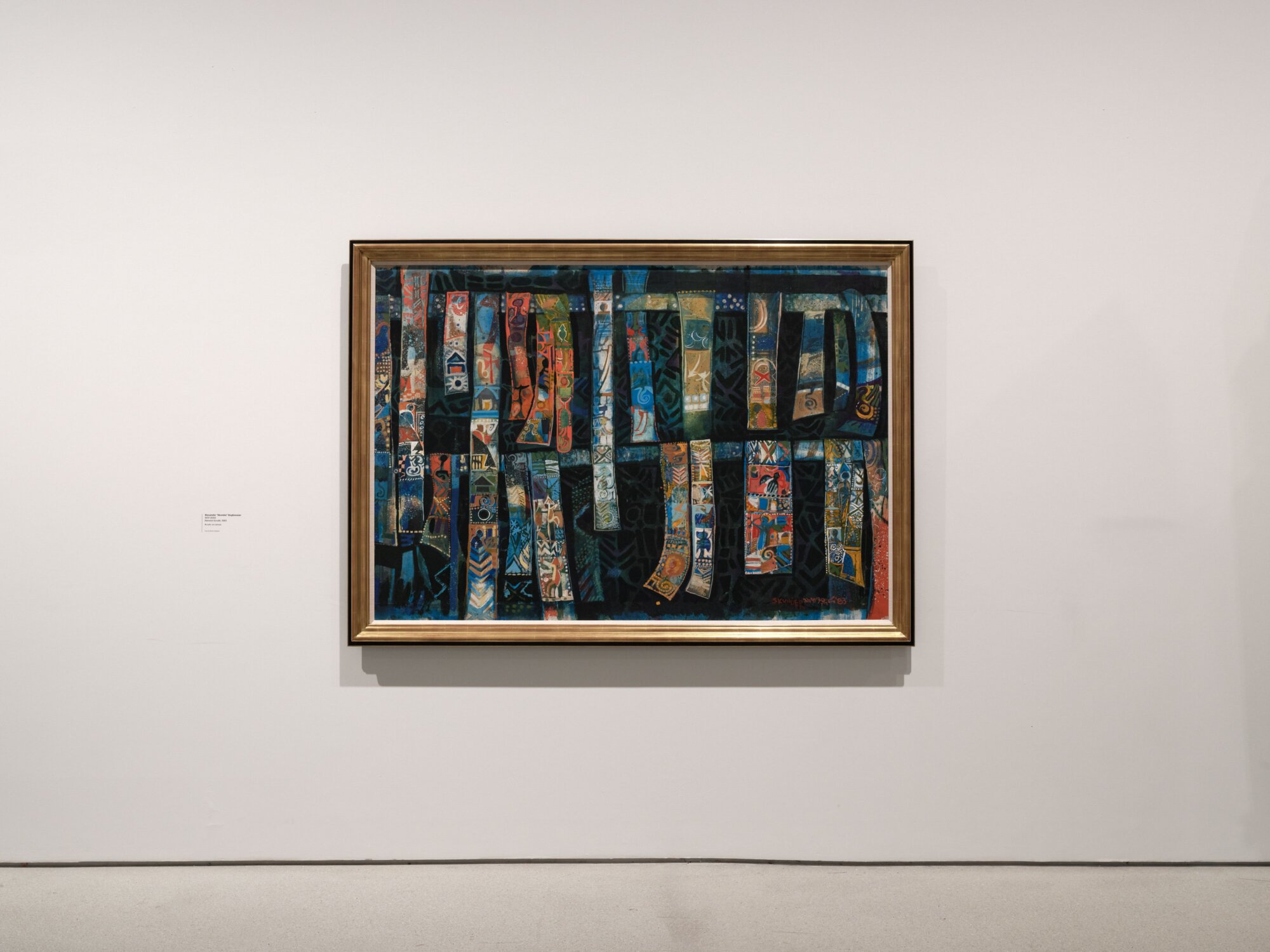 The Wick Culture - Harvest Scrolls by Alexander “Skunder”
Boghossian (1983), Project a Black Planet:
The Art and Culture of Panafrica,
Installation View, 11 Jun – 6 Sep 2026 ©
Thomas Adank/Barbican Art Gallery