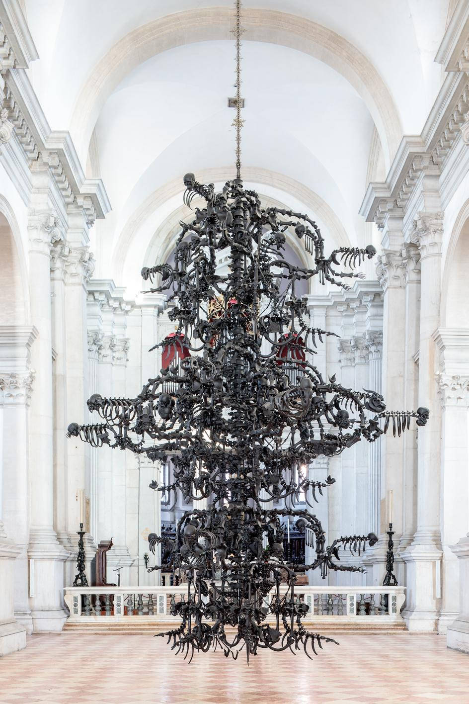 The Wick Culture - Ai Weiwei, La Commedia Umana. Murano glass and metal. Diameter 640cm. Height 840cm. Installation view at Palladian church, 2022. Image courtesy of Ai Weiwei Studio