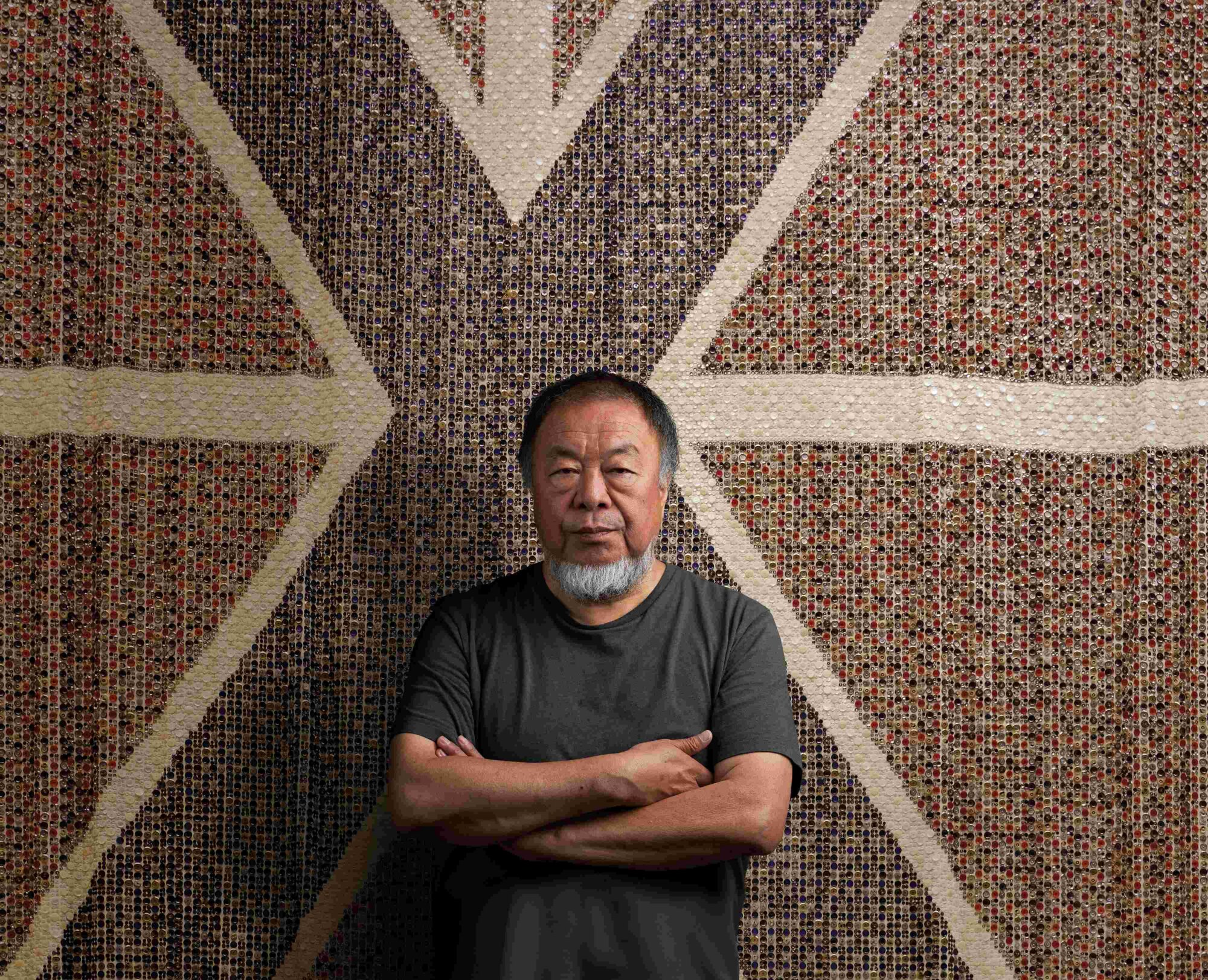 The Wick Culture - Studio portrait of Ai Weiwei during making of Eight-Nation Alliance Flag (Russia) c. Gonçalo F Santos