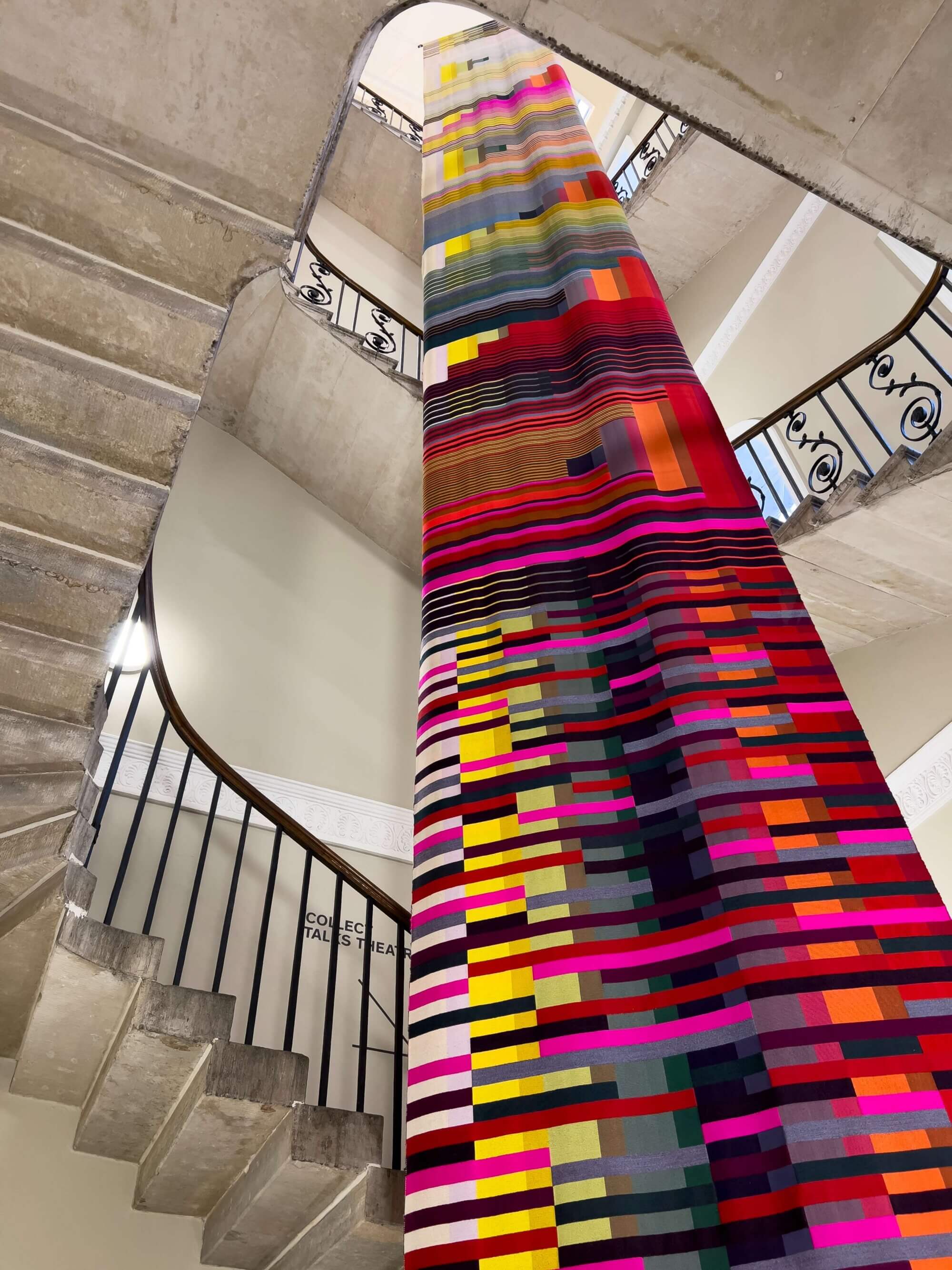 The Wick Culture - Margo Selby, Moon Landing, 2024. Installation image at Somerset House's Stamp Stairwell. Courtesy of the artist