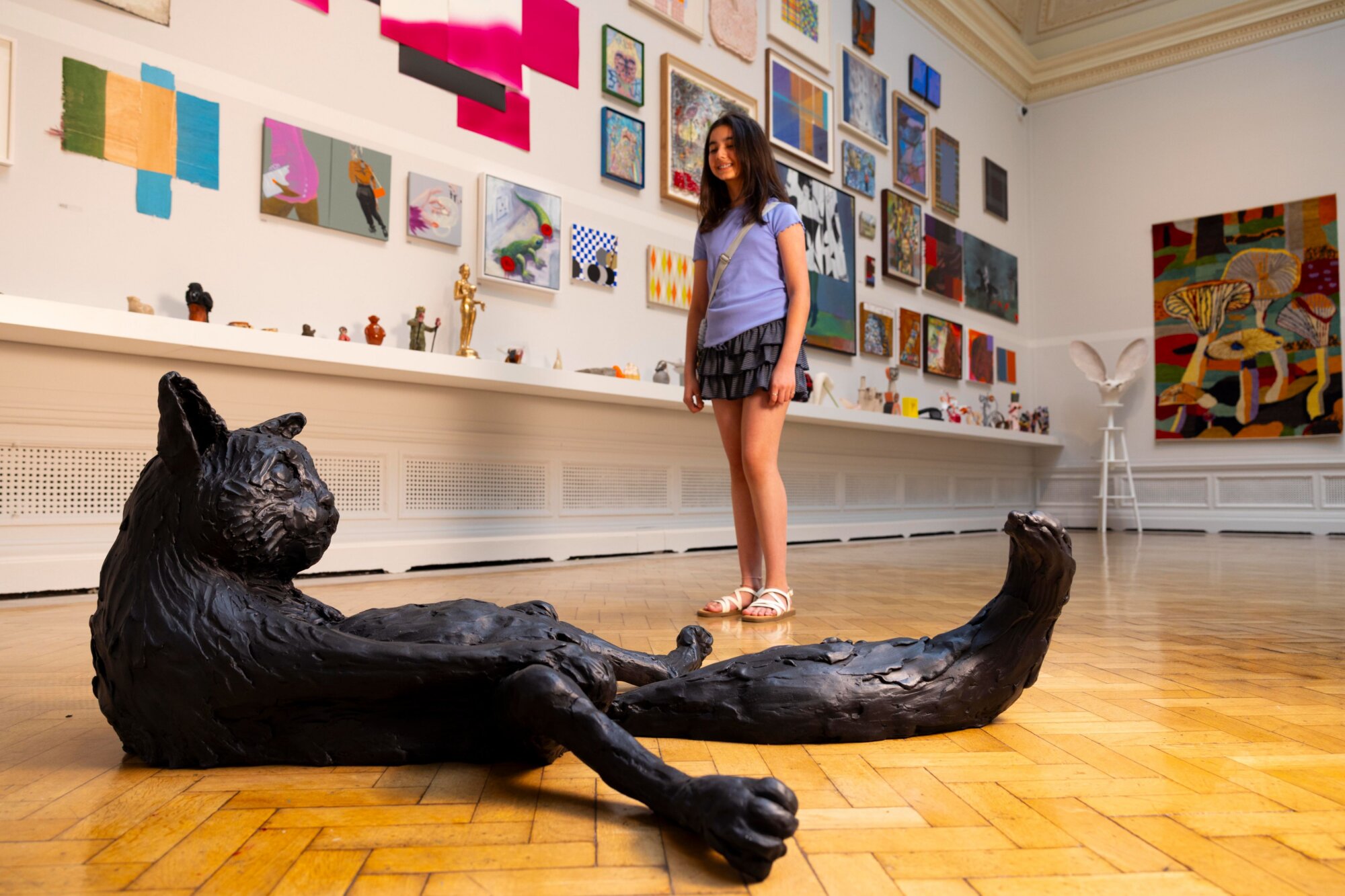 The Wick Culture - Gallery view of the Summer Exhibition 2026, at the Royal Academy of Arts, London, 16 June - 23 August 2026, showing 'Tailchaser 1' by Laura Ford. Photo: © Royal Academy of Arts, London / David Parry