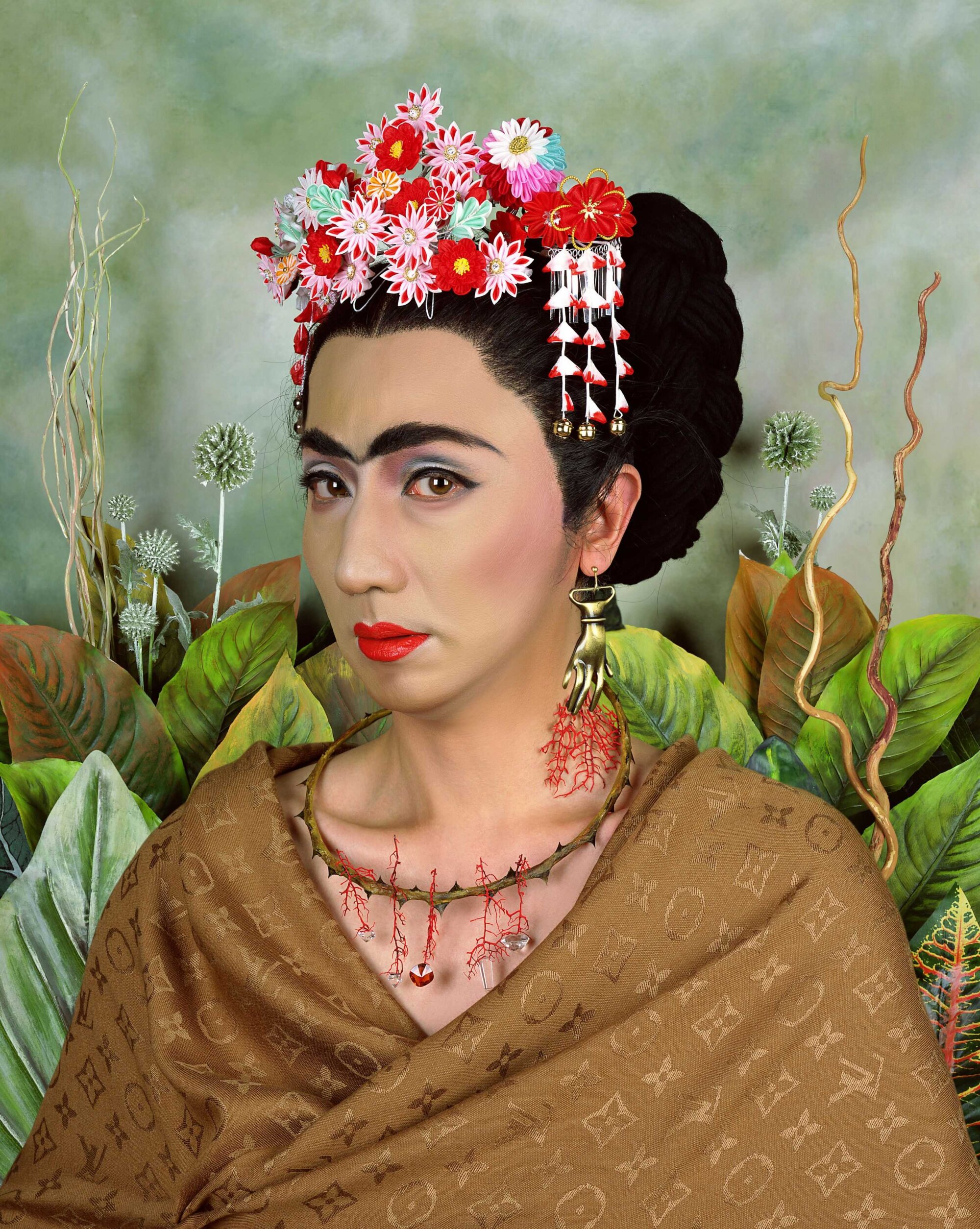 The Wick Culture - Yasumasa Morimura, An Inner Dialogue with Frida Kahlo (Hand Shaped Earring), 2001 ©Yasumasa Morimura; Courtesy of the artist, Luhring Augustine, New York and Yoshiko Isshiki Office, Tokyo.