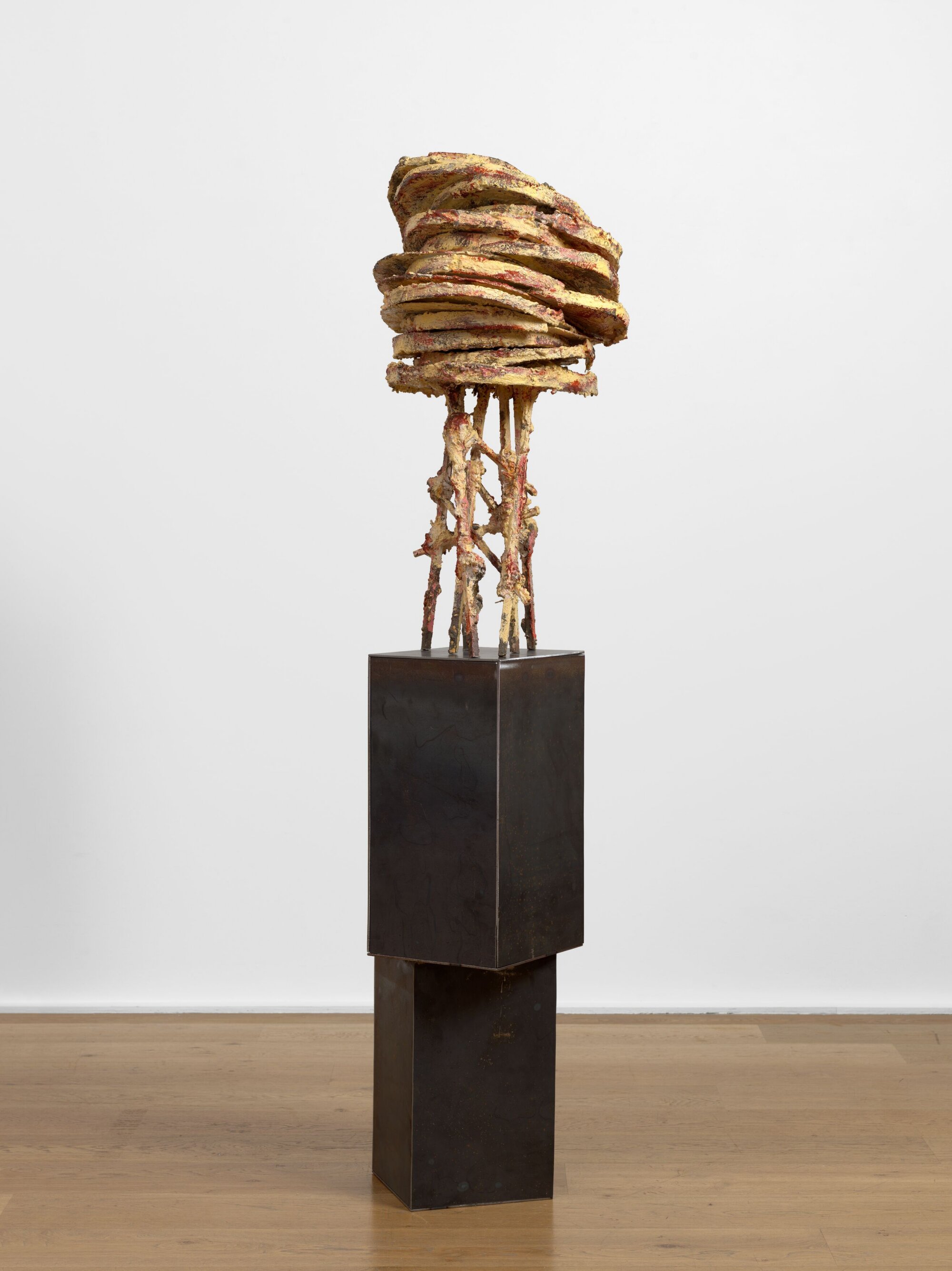 The Wick Culture - Phyllida Barlow, untitled:mantlestacked; 2020, 2020, plywood, timber, plaster, sand cement scrim, steel, paint, PVA, 180 x 41 x 42 cm / 70 7/8 x 16 1/8 x 16 1/2 inches
© Phyllida Barlow Estate. Courtesy the Phyllida Barlow Estate and Hauser & Wirth. Photo: Todd-White Art Photography, Pete Braithwaite

