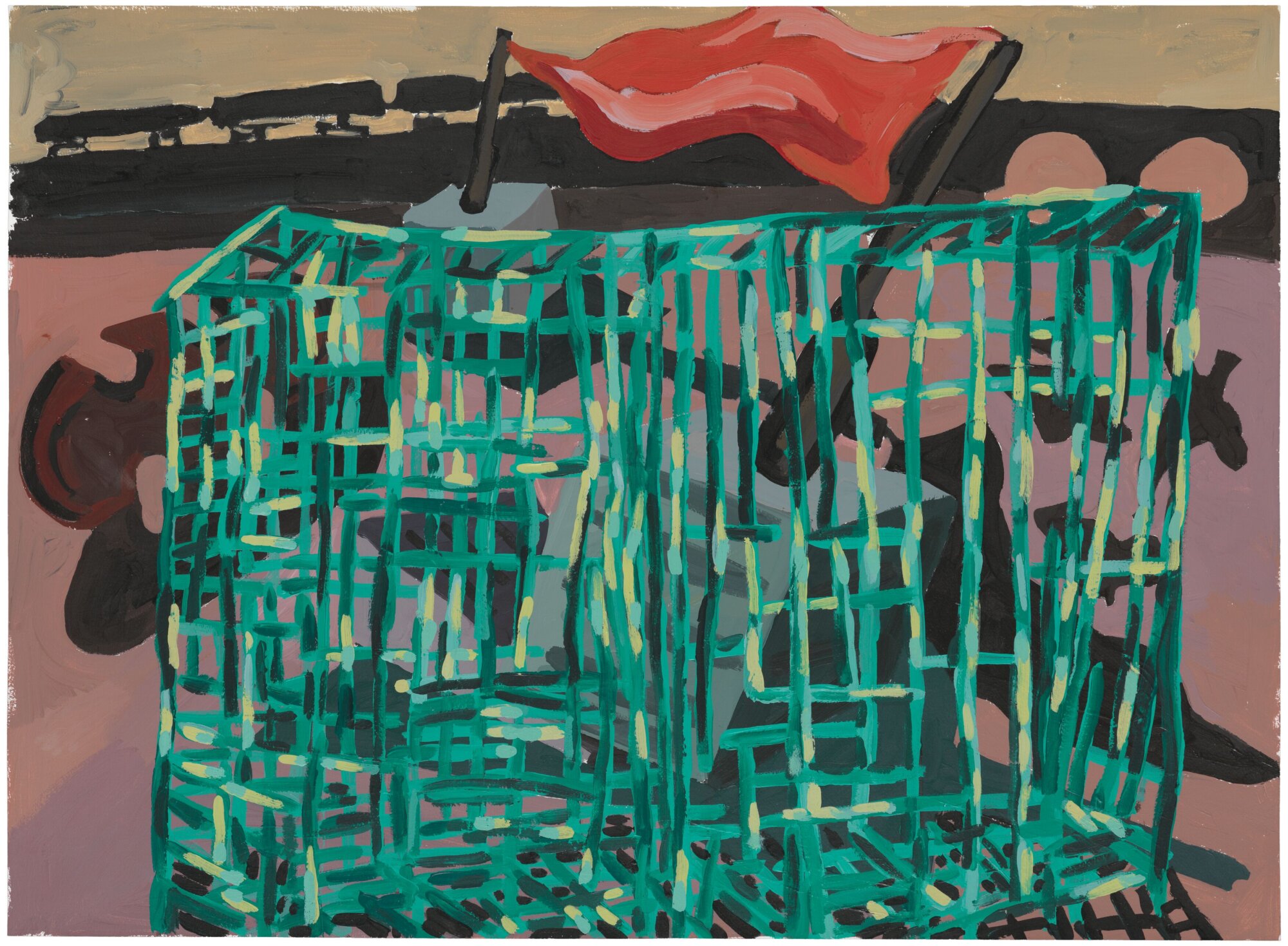 The Wick Culture - Phyllida Barlow, untitled, 2001, acrylic on paper, 56 x 76.3 cm / 22 x 30 inches
© Phyllida Barlow Estate. Courtesy the Phyllida Barlow Estate and Hauser & Wirth. Photo: Alex Delfanne