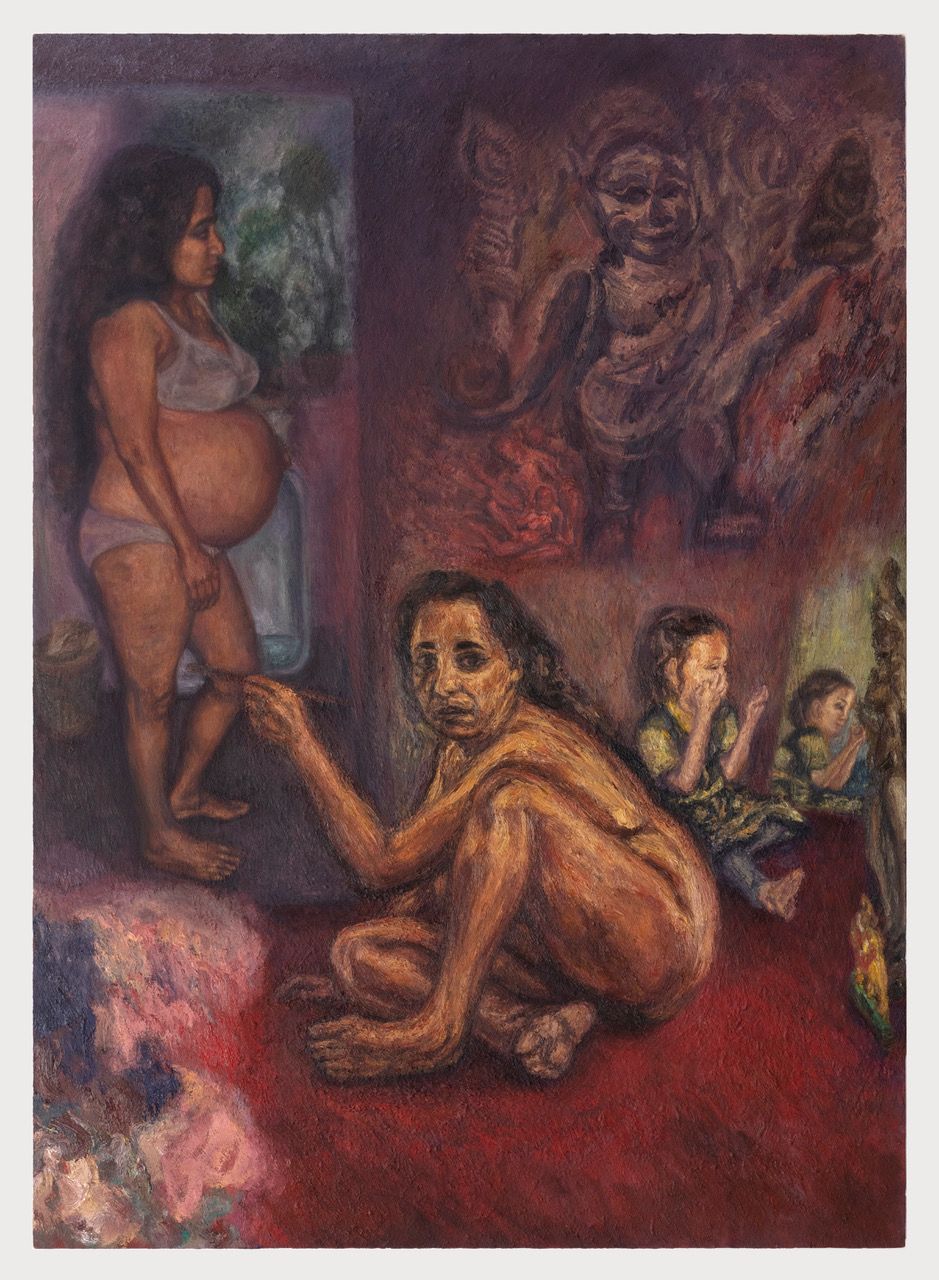 The Wick Culture - J Chuhan, 'Self Portrait' 1995 oil on canvas 210 x 150 cm. Arts Council Collection.