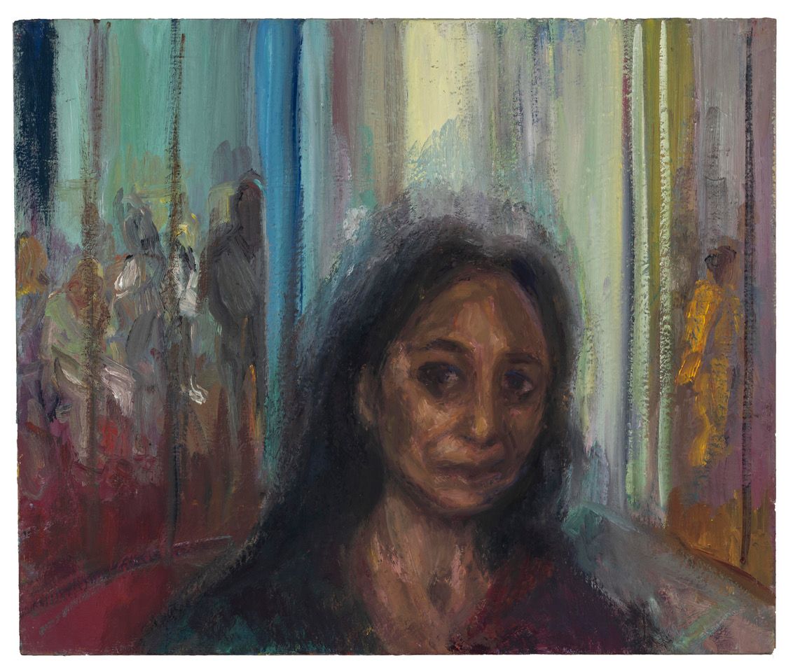 The Wick Culture - J Chuhan, 'Self-Portrait - Gallery' 2024 oil on canvas 75 x 90 cm