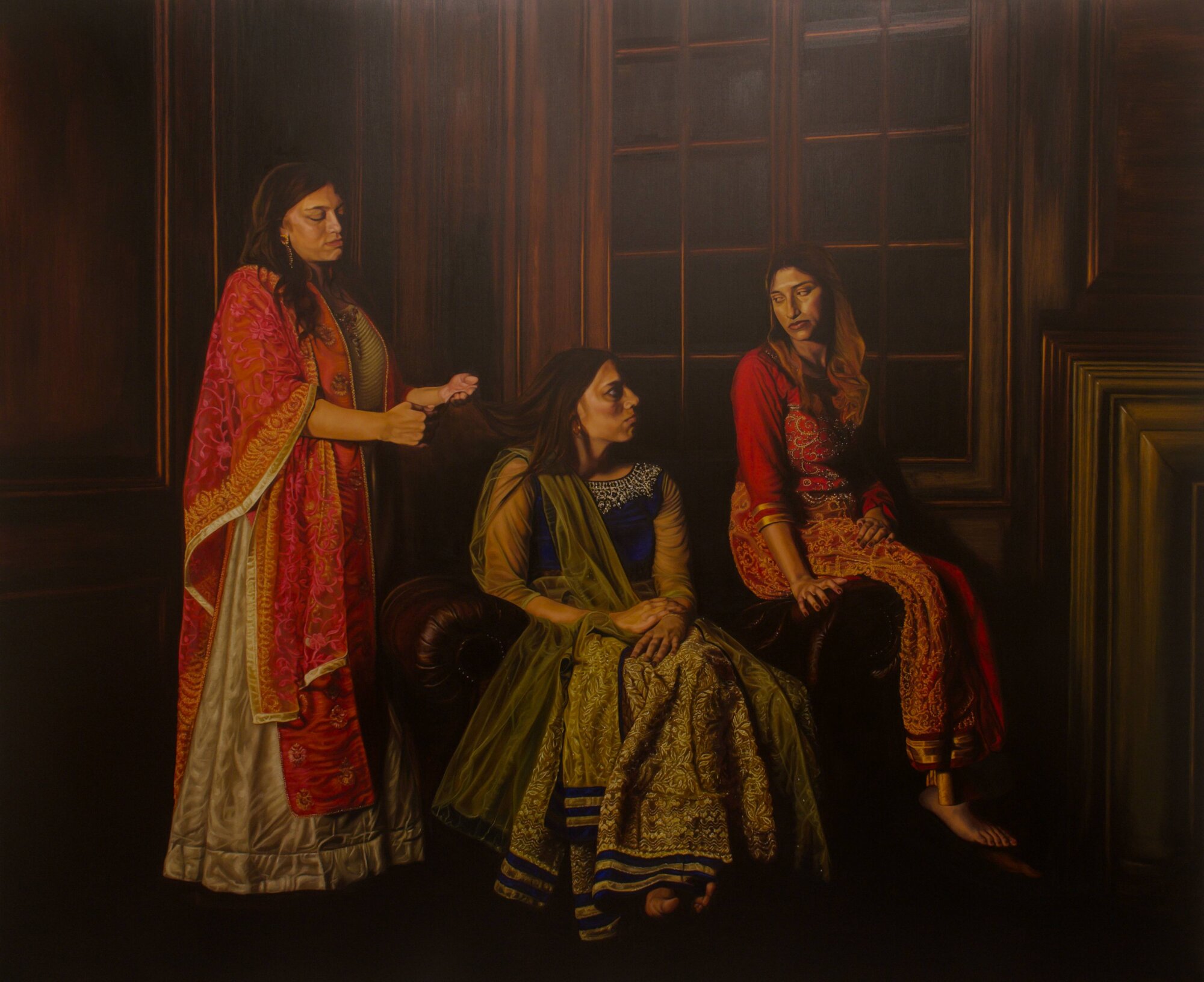 The Wick Culture - Three Sisters, 2021, 240 x 180 cm, Oil on Linen