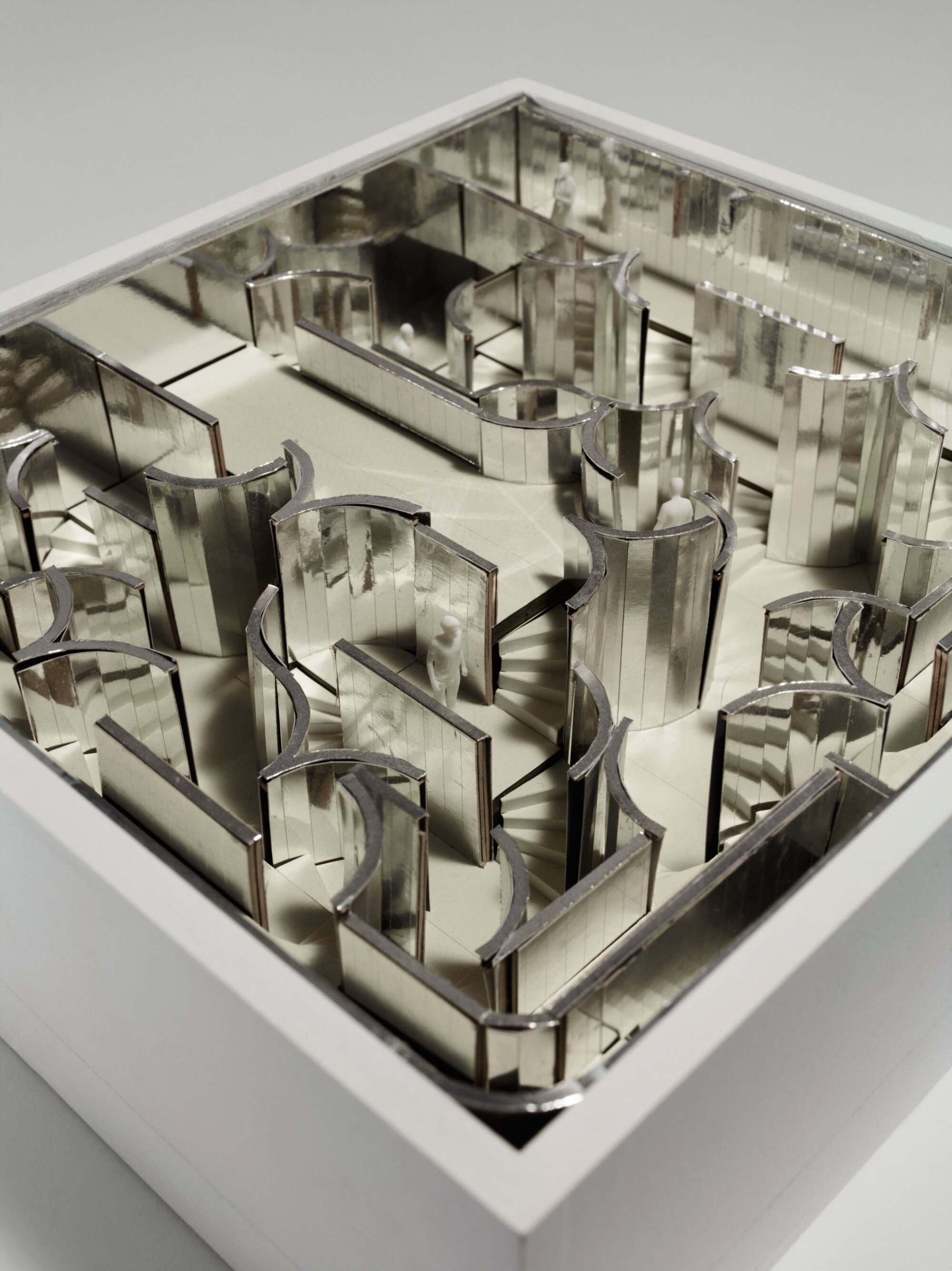 The Wick Culture - Model segments of ‘Mirror Maze’ by Es Devlin, featuring in Es Devlin: Other Worlds at the Design Museum. Photo: Richard Round-Turner © the Design Museum