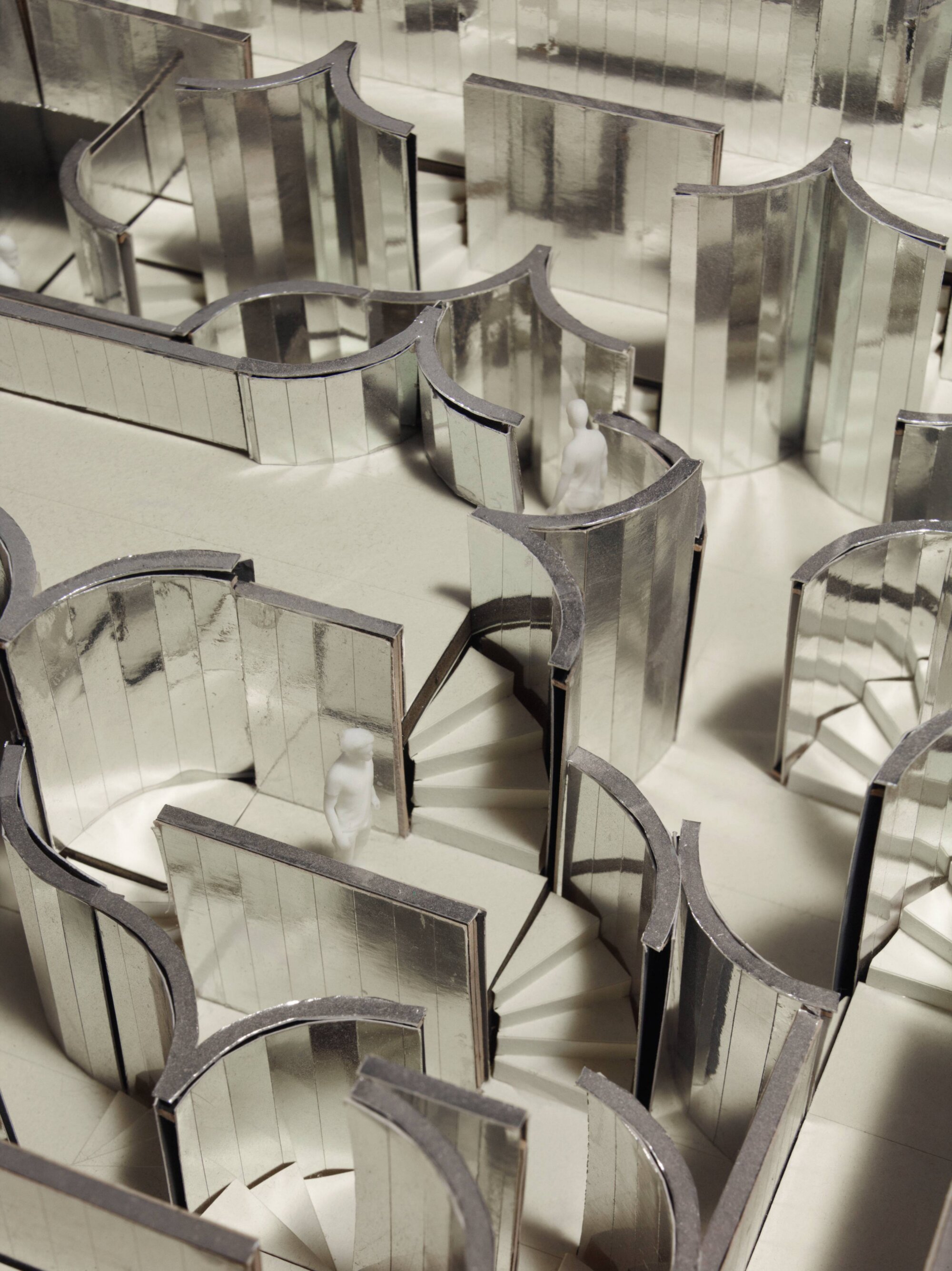 The Wick Culture - Model segments of ‘Mirror Maze’ by Es Devlin, featuring in Es Devlin: Other Worlds at the Design Museum. Photo: Richard Round-Turner © the Design Museum