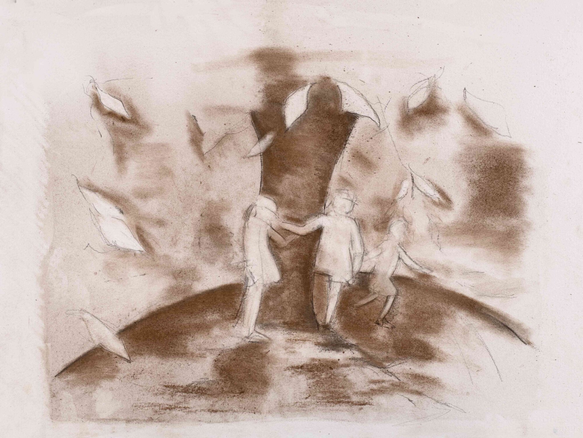 The Wick Culture - Under the Memory Tree, (Water Orton, Warwickshire), 2026, A1, Soil and Charcoal on Paper